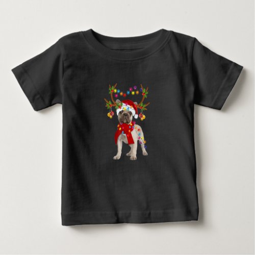 French Bulldog Gorgeous Reindeer Christmas Tree Baby T_Shirt