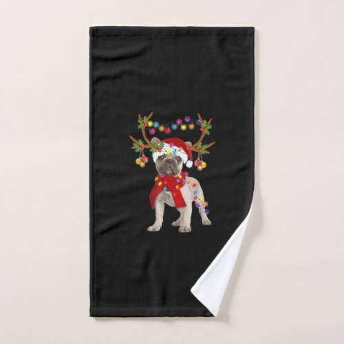 French Bulldog Gorgeous Reindeer Christmas Tree Hand Towel