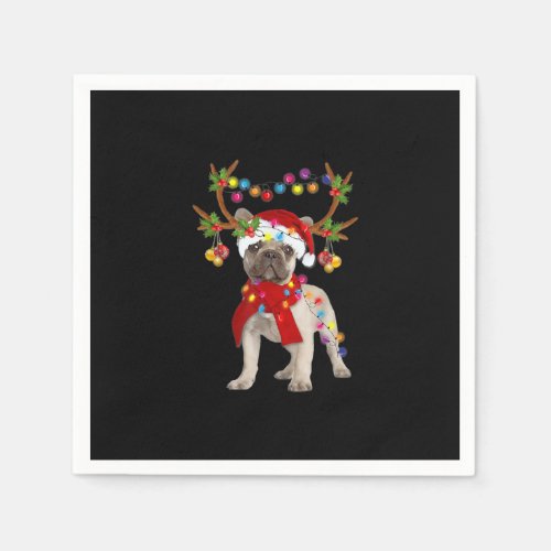 French Bulldog Gorgeous Reindeer Christmas Tree Napkins