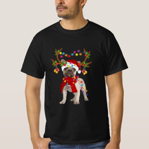 French Bulldog Gorgeous Reindeer Christmas Tree T_Shirt