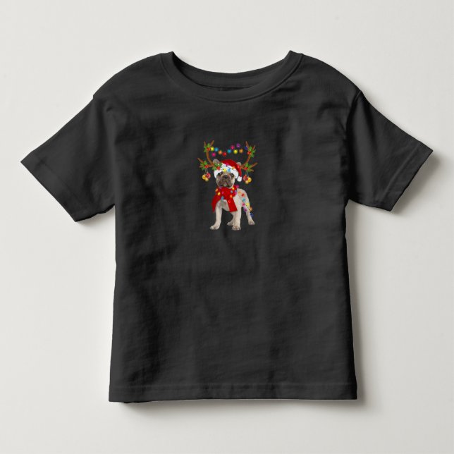 French Bulldog Gorgeous Reindeer Christmas Tree Toddler T-shirt (Front)