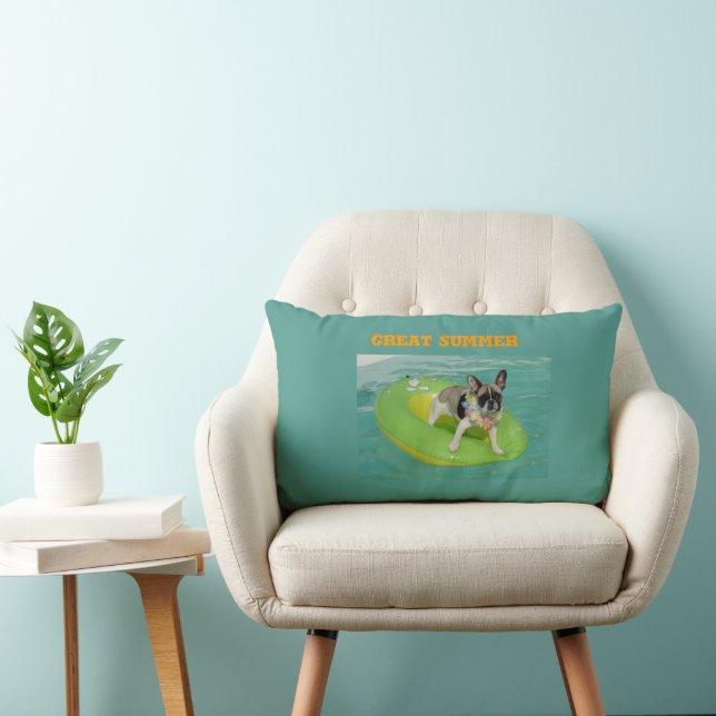 French Bulldog Great Summer Lumbar Pillow (Chair)