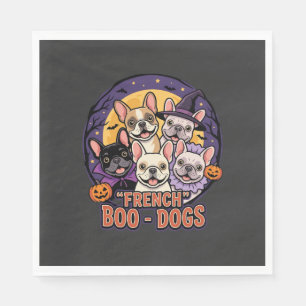 French Bulldog Halloween Boo Dogs Vector Napkins
