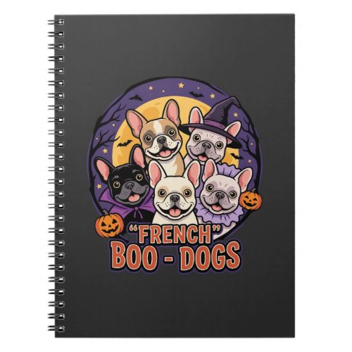 French Bulldog Halloween Boo Dogs Vector Notebook