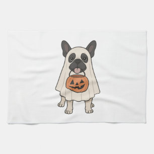 French Bulldog Halloween Dog Ghost Kitchen Towel