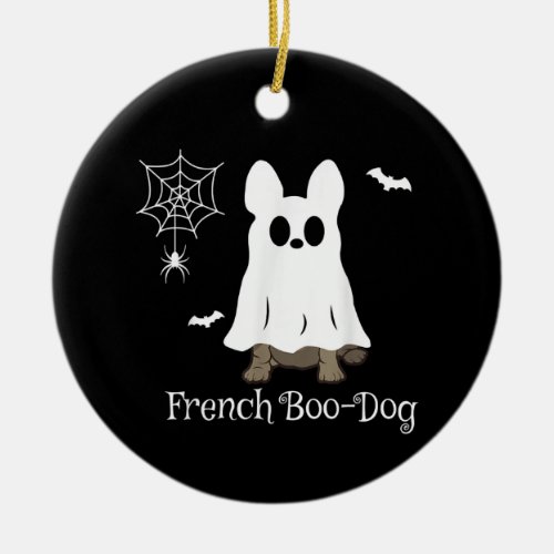 French Bulldog Halloween French Boo_Dog Dog Gift Ceramic Ornament