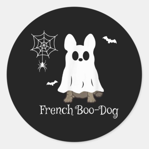 French Bulldog Halloween French Boo_Dog Dog Gift Classic Round Sticker