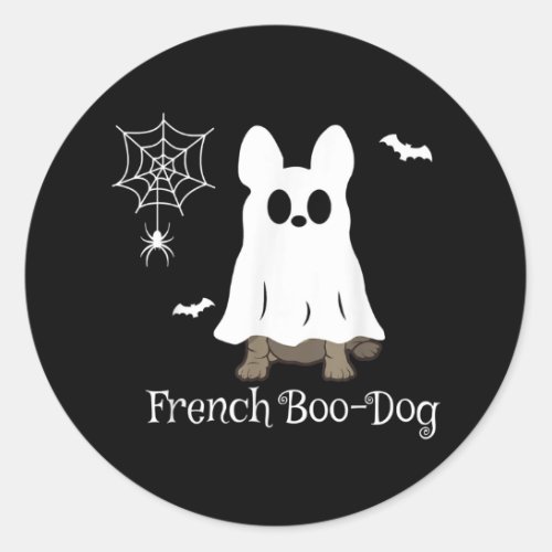 French Bulldog Halloween French Boo_Dog Dog Gift Classic Round Sticker