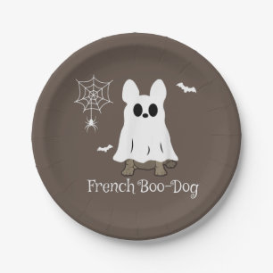 French Bulldog Halloween French Boo-Dog Dog Gift Paper Plates