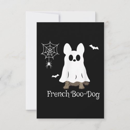 French Bulldog Halloween French Boo_Dog Dog Gift RSVP Card