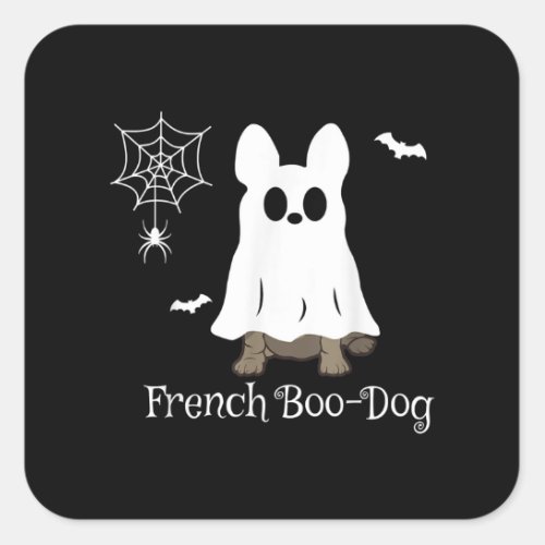 French Bulldog Halloween French Boo_Dog Dog Gift Square Sticker