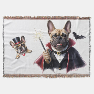 French Bulldog Halloween French Bulldog Throw Blanket