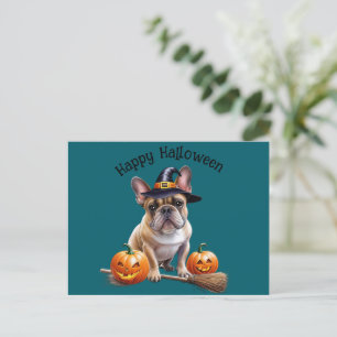 French Bulldog Halloween Postcard