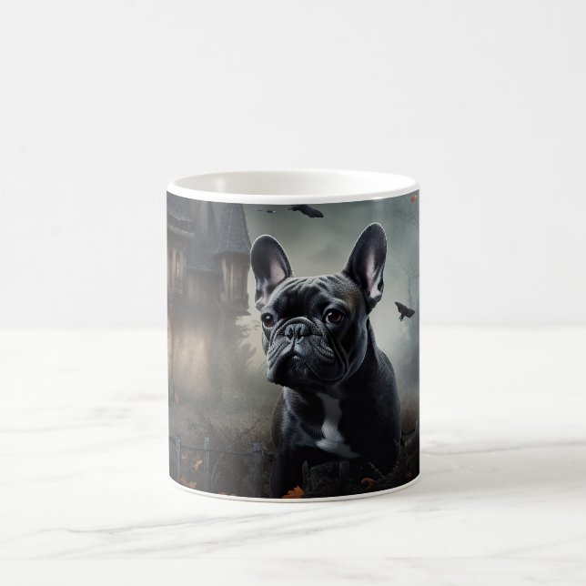 French Bulldog Halloween Scary Coffee Mug (Center)