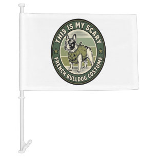 French Bulldog Halloween Scary Costume Car Flag