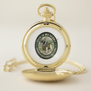 French Bulldog Halloween Scary Costume Pocket Watch