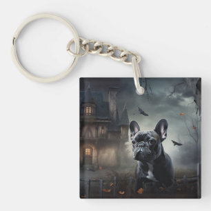 French Bulldog Halloween Scary Keychain