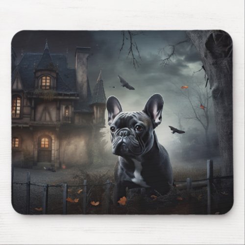 French Bulldog Halloween Scary Mouse Pad