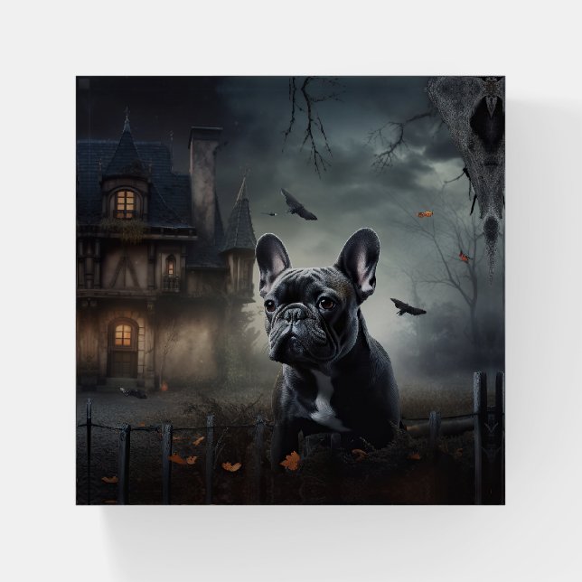 French Bulldog Halloween Scary Paperweight (Front)