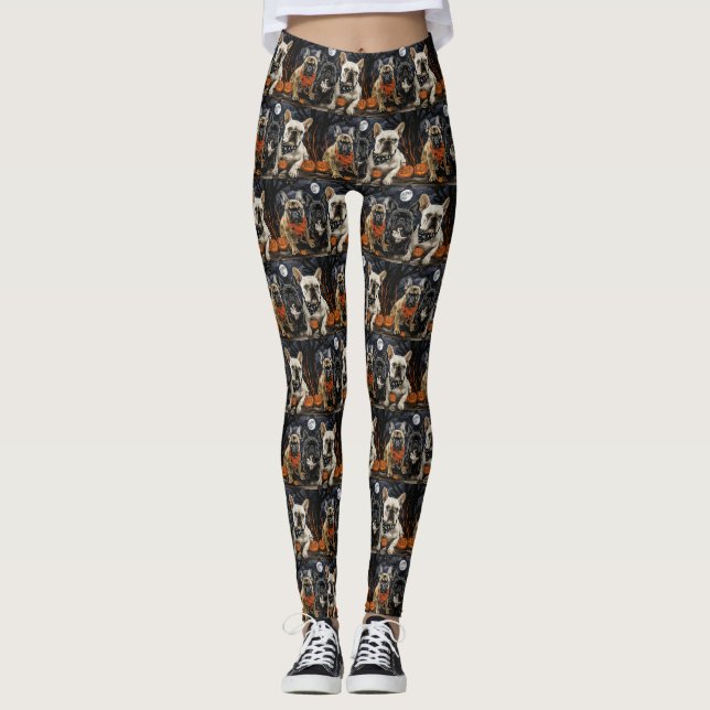 French Bulldog Halloween Spooky Leggings (Front)