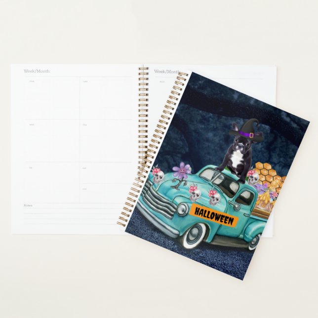 French Bulldog Halloween Truck Scary Night  Planner (Display)