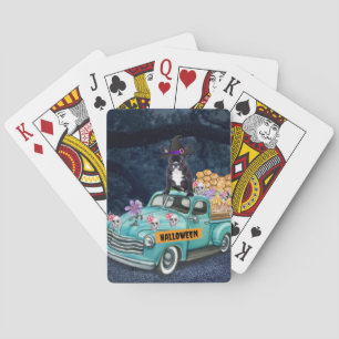 French Bulldog Halloween Truck Scary Night Poker Cards