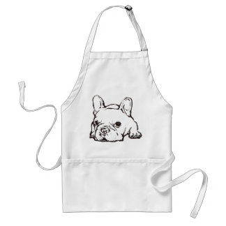 French Bulldog Handwritten Illustration apron