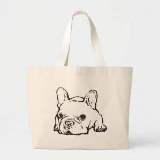 French Bulldog Handwritten Illustration bag Large