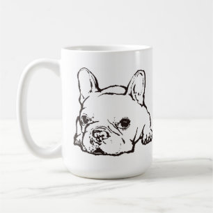 French Bulldog Handwritten Illustration  CoffeeMug Coffee Mug