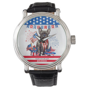 French Bulldog Happy 4Th Of July America Patriotic Watch