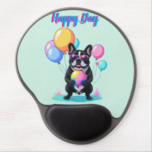 French Bulldog Happy Day Französische Bulldogge Gel Mouse Pad