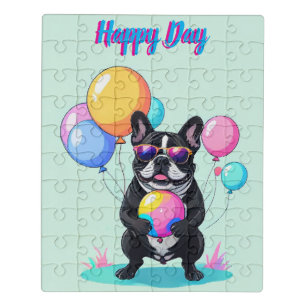 French Bulldog Happy Day Französische Bulldogge  Jigsaw Puzzle