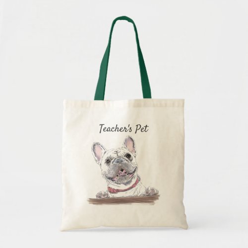 French Bulldog Happy Dog Drawing Personalized Tote Bag