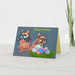 French Bulldog Happy Easter French Bulldog Holiday Card
