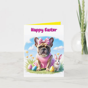 French Bulldog Happy Easter French Bulldog Holiday Card
