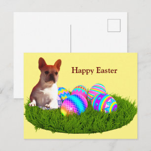 French Bulldog Happy Easter French Bulldog Holiday Postcard
