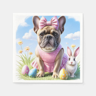 French Bulldog Happy Easter French Bulldog Napkins