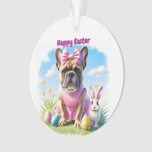 French Bulldog Happy Easter French Bulldog Ornament