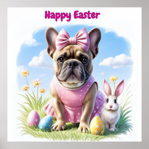 French Bulldog Happy Easter French Bulldog Poster
