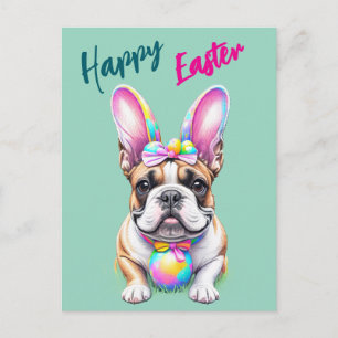 French Bulldog Happy Easter Postcard