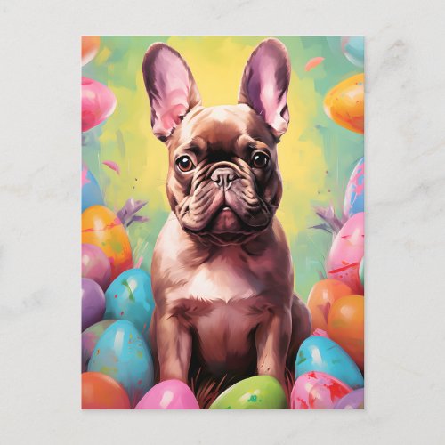 French Bulldog Happy Easter  Postcard