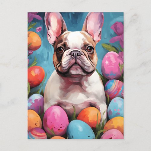 French Bulldog Happy Easter Postcard