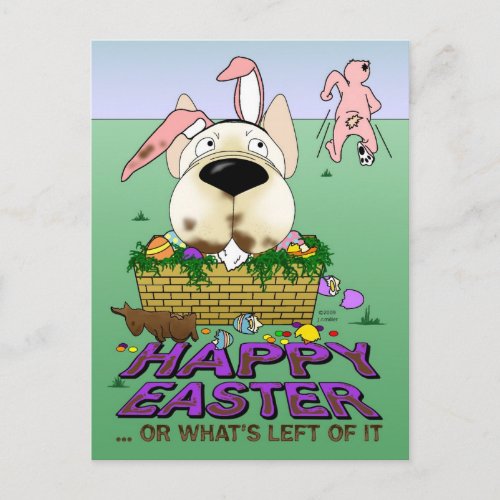 French Bulldog Happy Easter Postcard