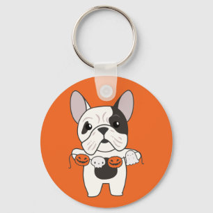 French Bulldog Happy Halloween Dog Costume Keychai Keychain