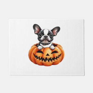 French Bulldog Happy Halloween pumpkin Classic T-S Doormat