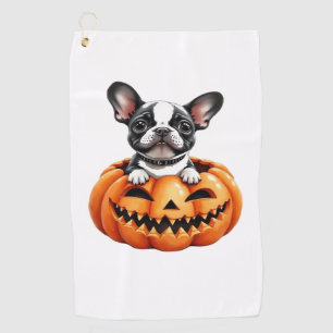 French Bulldog Happy Halloween pumpkin Classic T-S Golf Towel