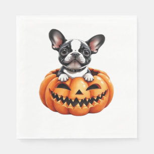French Bulldog Happy Halloween pumpkin Classic T-S Napkins