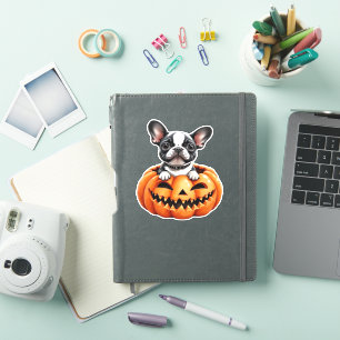 French Bulldog Happy Halloween pumpkin Classic T-S Sticker