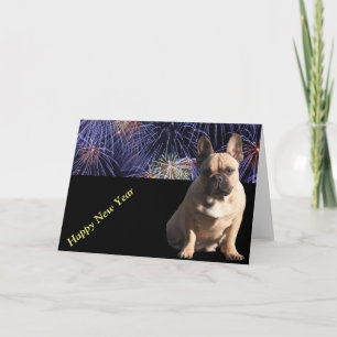 French Bulldog Happy New Year Holiday Card