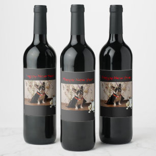 French Bulldog Happy New Year Labels